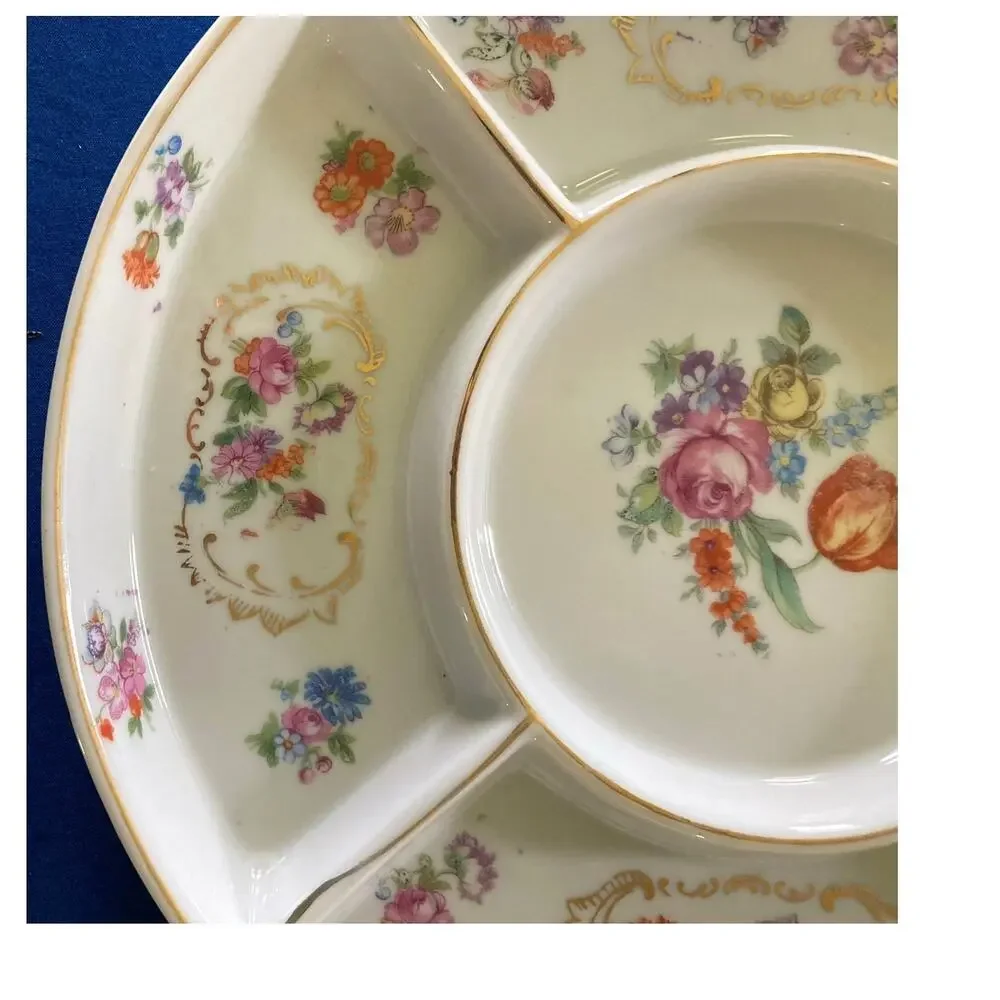VTG Platter Japanese Serving Dip Relish Dish w/ Original Decorative Box